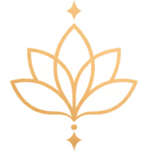 gold lotus emblem on forest green